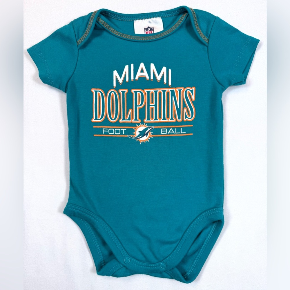 NFL Miami Dolphins Baby Bodysuit 0-3 Months Football‎ Teal Sports Fan Game Day